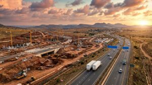 Large-scale logistics and cold storage infrastructure under development, illustrating South Africa's infrastructure transformation and cold chain capacity growth